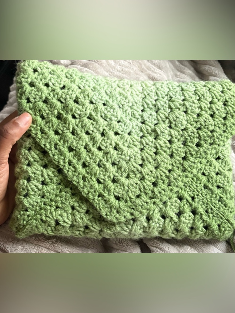 Handmade Crochet Bible /Book cover in Light Green